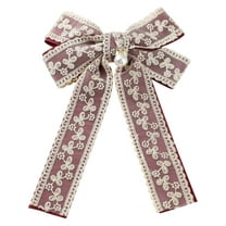 INSPIRE CHIC Women's Ribbon Lace Brooch Bow Vintage Tie Pin Clip Bow Ties One Size Burgundy