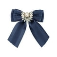 thumbnail image 1 of INSPIRE CHIC Women's Ribbon Rhinestone Pre-tied Bow Neck Tie Brooch for Shirts, 1 of 5
