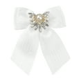 thumbnail image 1 of INSPIRE CHIC Women's Ribbon Rhinestone Pre-tied Bow Neck Tie Brooch for Shirts, 1 of 5