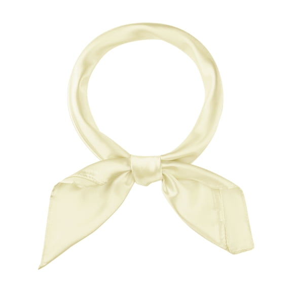 INSPIRE CHIC Women's Satin Neck Scarf Square Silky Solid Neckerchief Head Wrap Bandanas Beige 90x90cm/35.4x35.4 inches(LxW)