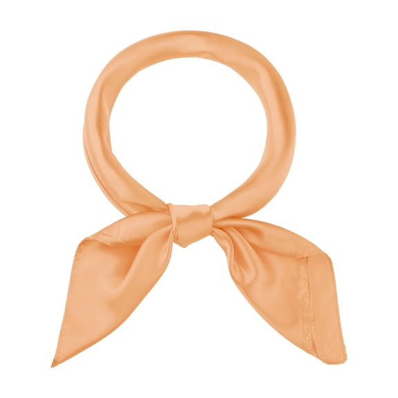 INSPIRE CHIC Women's Satin Neck Scarf Square Silky Solid Neckerchief Head Wrap Bandanas Coral 90x90cm/35.4x35.4 inches(LxW)