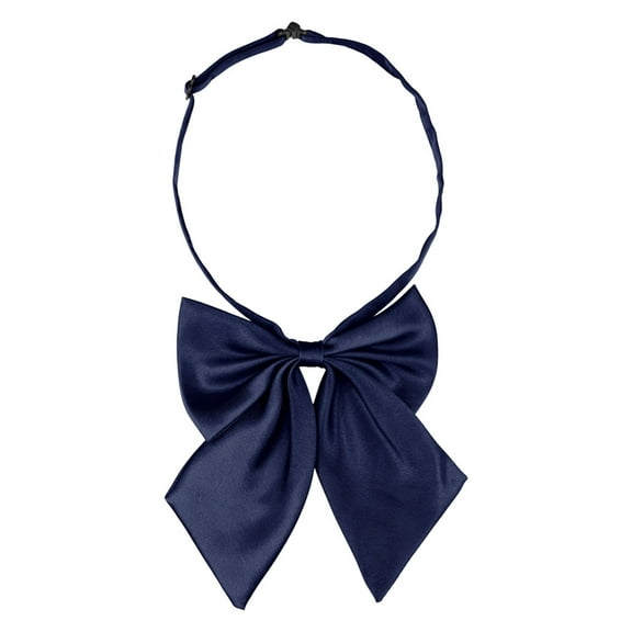 INSPIRE CHIC Women's Solid Color Pre-tied Bowknot Adjustable Uniform Bow Ties Deep Blue One Size