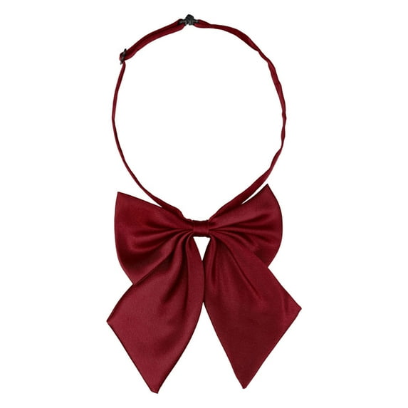 INSPIRE CHIC Women's Solid Color Pre-tied Bowknot Adjustable Uniform Bow Ties Burgundy One Size