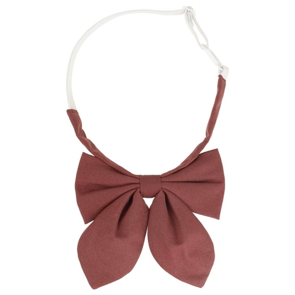 INSPIRE CHIC Women's Solid Color Sparkle Shiny Adjustable Neck Pre-Tied Bow Ties Dark Red One Size