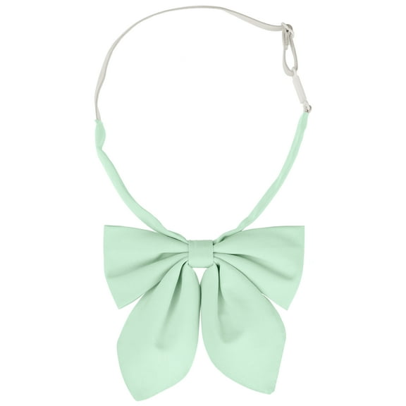 INSPIRE CHIC Women's Solid Color Sparkle Shiny Adjustable Neck Pre-Tied Bow Ties Mint Green One Size