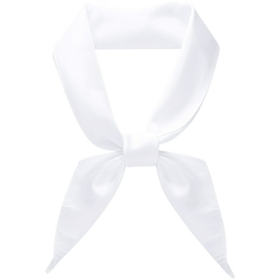 INSPIRE CHIC Women's Triangle Scarf Handmade Self-fold Sailor Bow Tie for Uniform 1 Pcs White One Size