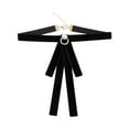 thumbnail image 1 of INSPIRE CHIC Women's Velvet Bow Brooch Tie Neck Band Ties with Beads Decor, 1 of 5