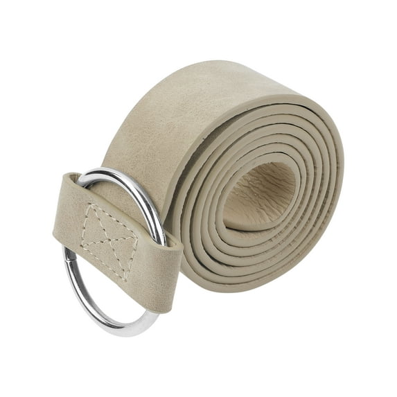 INSPIRE CHIC Women's Vintage Elegant Pinless Smooth Buckle Silver Circle Casual Belt for Jeans Dress 103x3cm/40.6x1.2" Khaki