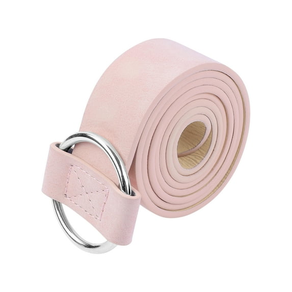 INSPIRE CHIC Women's Vintage Elegant Pinless Smooth Buckle Silver Circle Casual Belt for Jeans Dress 103x3cm/40.6x1.2" Pink