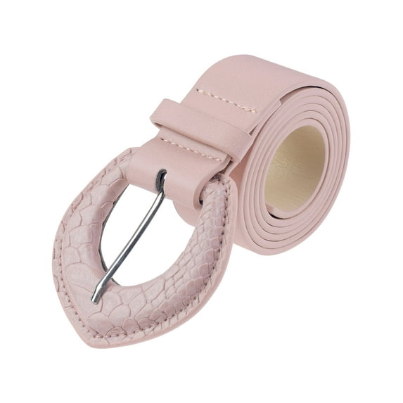 INSPIRE CHIC Women's Wide Belt Solid Color Retro Fashion Snake Pattern Buckle Decorative Belts for Dresses 109x3.4cm/42.9x1.3" Pink
