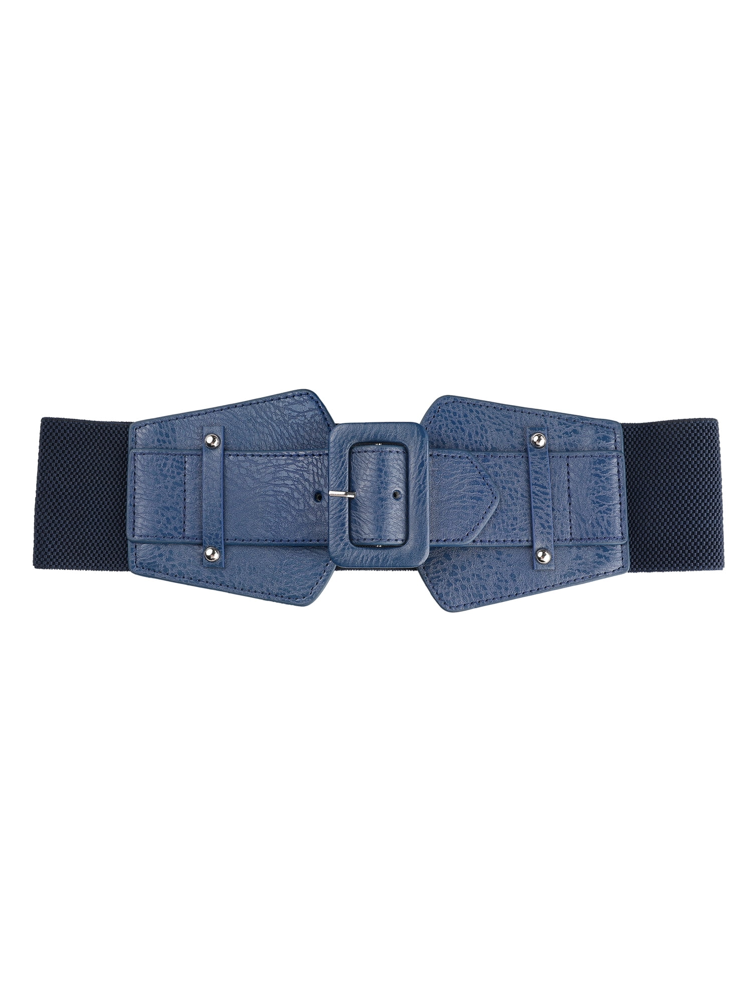 3814 Women Stretchy Belt Chunky Buckle Elastic Wide Waist Belts For Dresses JASGOOD Women Retro Wide Elastic Belt Stretchy Waist Belt  main image 2