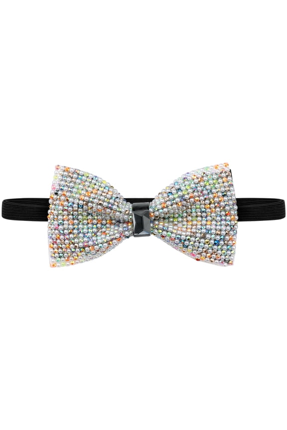 Womens Bow Tie Fine Diamonds Shiny Collar Adjustable Bow Tie Colorful 2