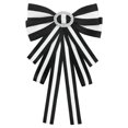thumbnail image 1 of INSPIRE CHIC Women's Large Striped Bow Brooch Rhinestone Brooch Bows Ties for Retro Chic, 1 of 4