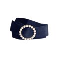 thumbnail image 1 of INSPIRE CHIC Women Plus Size Faux Pearl Buckle Waist Belt, Vintage Velvet Wide Cinch Belts Waistband for Dress 25.59-32.28" Navy Blue, 1 of 2