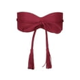 thumbnail image 1 of INSPIRE CHIC Women's Solid Wide Wrap Obi Waist Band Belts Suede Belt for Dresses Wine Red, 1 of 6