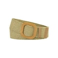 thumbnail image 1 of INSPIRE CHIC Women's Stretch Woven Belts Retro Wide Waist Belts Square Buckle Khaki, 1 of 4