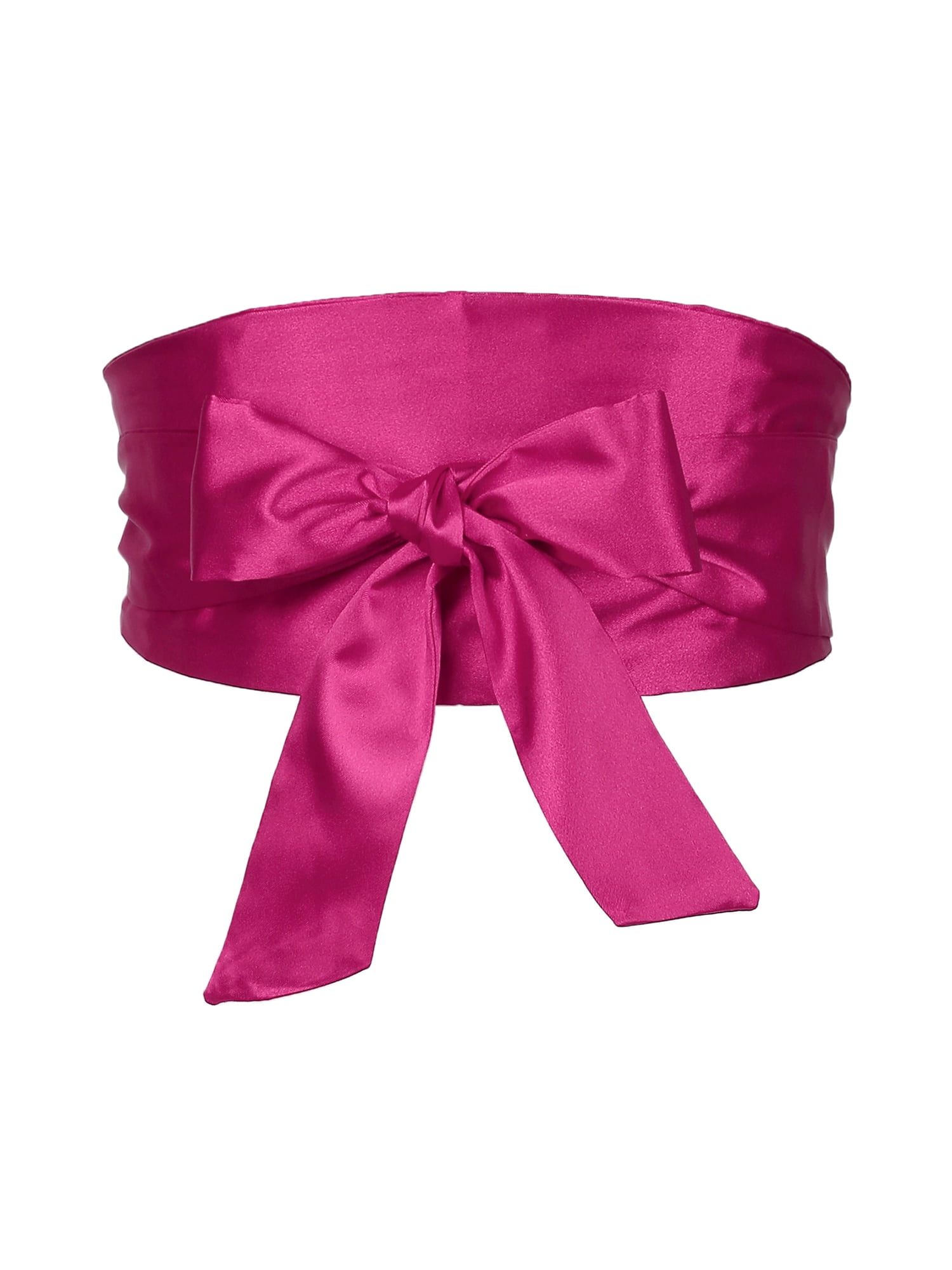 INSPIRE CHIC Women Plus Size Satin Obi Belt, Self-Tie Wrap 