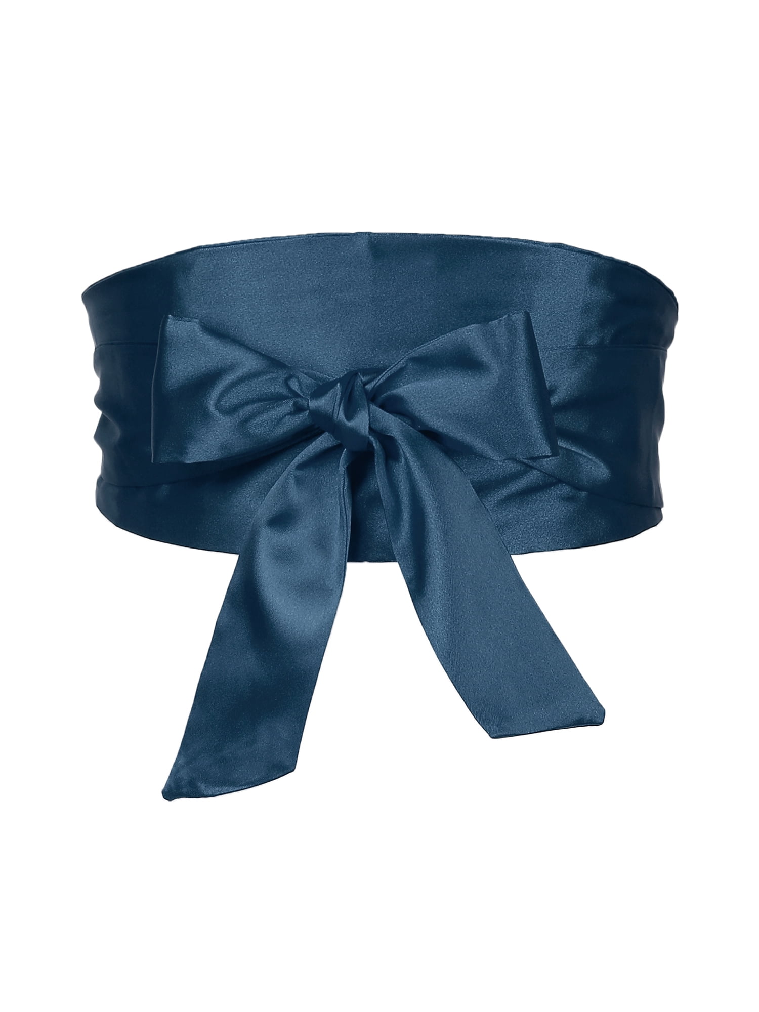 2313 Women Plus Size Satin Silky Obi Belt, Self-tie Wrap Wide Sash INSPIRE CHIC Women Plus Size Satin Obi Belt, Self-Tie Wrap  main image 2