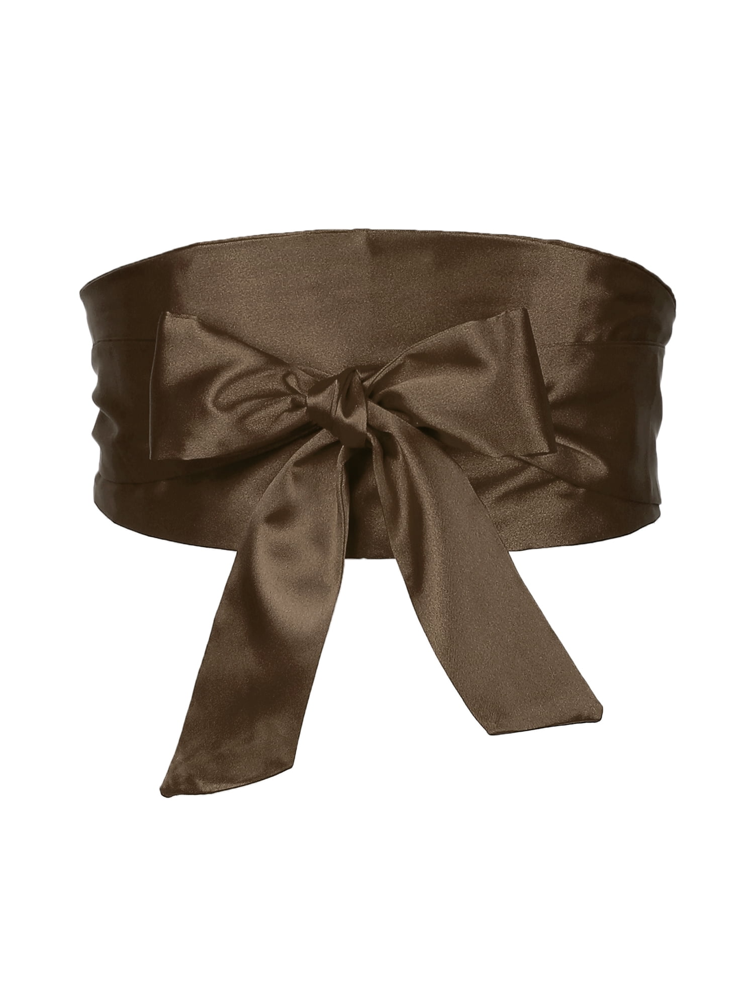 2313 Women Plus Size Satin Silky Obi Belt, Self-tie Wrap Wide Sash INSPIRE CHIC Women Plus Size Satin Obi Belt, Self-Tie Wrap  main image 3