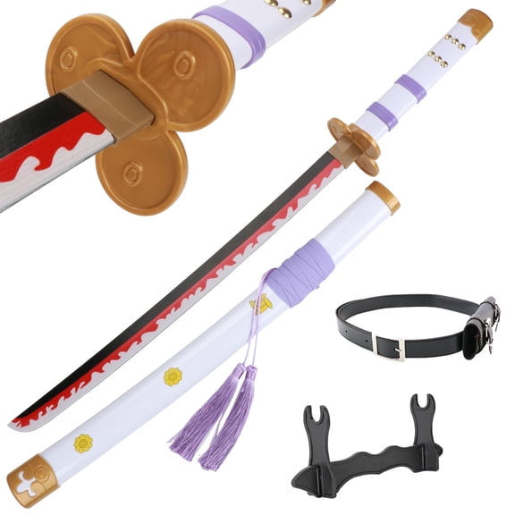 Elervino 31 inches Bamboo Wooden Sword White Yama Enma