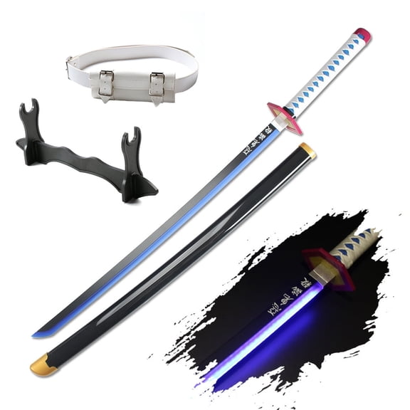 Elervino 41 inches Plastic LED Sword with Belt and Holder Display