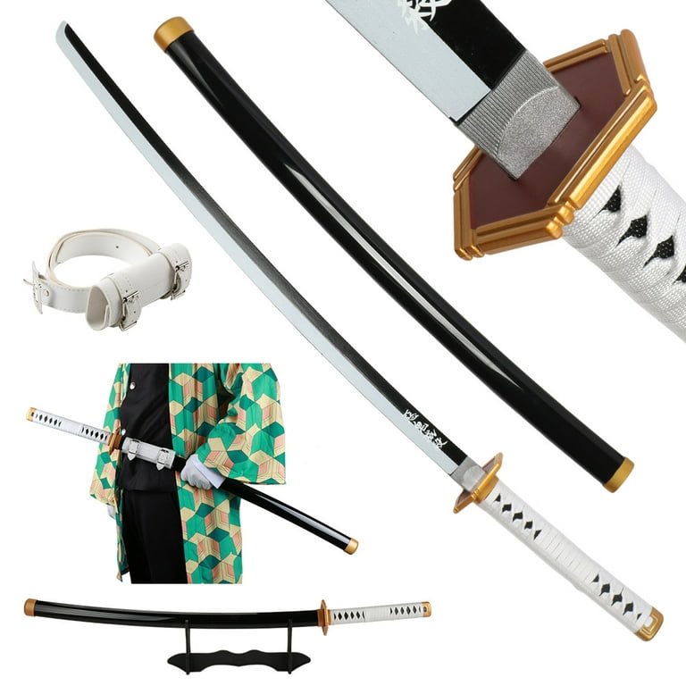 Elervino Bamboo Demon Slayer Sword Cosplay with Belt Holder, 41 inches,  Sabito Swords 