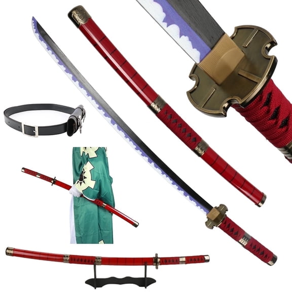 Elervino Bamboo Roronoa Zoro Sword with Belt Holder, 41 inches, Kitetsu Sword