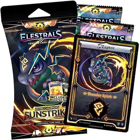Elestrals TCG Sunstrike Stellar Zaptor DOUBLE BLISTER Pack [2 Booster Packs & 1 Promo Card]