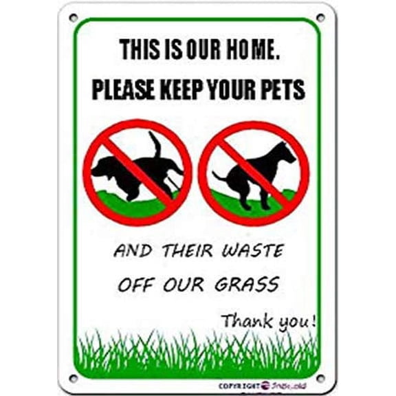 Eletina This is Our Home, NO Poop, NO Pee,Pooping Be Respectful Dog Sign,Discreet, Polite,Please Keep Your Pets And Their Waste Off Our Grass,Yard Signes Size: 8 x 12 Inch