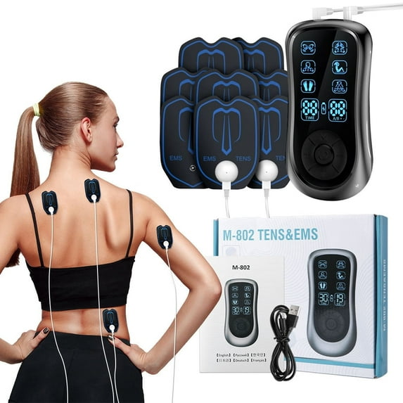 Eletric Muscle Stimulator Electronic TENS EMS Machine Physiotherapy Equipment Body Massage Apparatus Massager for Myostimulator for Back, Neck, Shoulder, Leg Pain Relief at Home