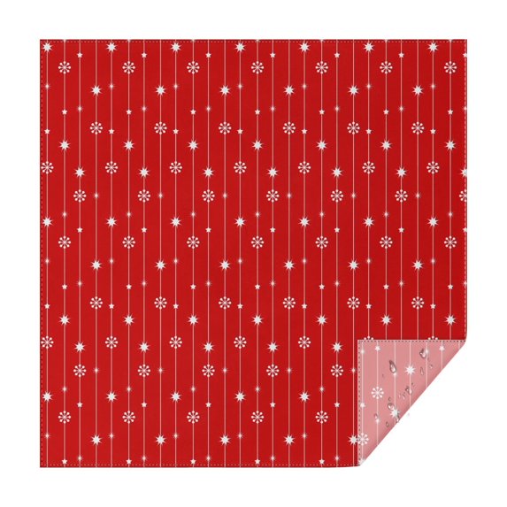 Christmas Square Tablecloth 60x60 Inch – Waterproof Polyester Printed Table Cover, Wrinkle Resistant & Washable for Kitchen Dining Picnic Party Decor, Single-v4-13, White