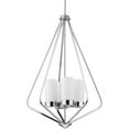 thumbnail image 1 of Elevate Collection Four-Light Polished Chrome and Etched White Glass Modern Style Hanging Pendant Light, 1 of 2