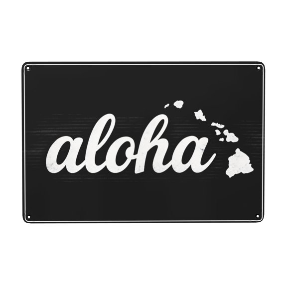 Elevate Your Decor with "Aloha" Iron Sign 8X12 Inch - Hawaii Map Design, Weather Resistant Wall Decor, Easy Hanging with Pre-Drilled Holes, Perfect Rustic Indoor/Outdoor Metal Plaque