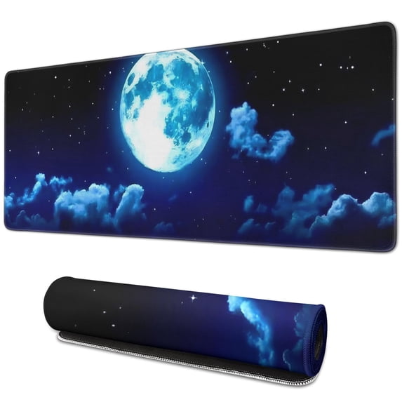 Elevate Your Gaming with Moonlit Sea Mouse Pad: Non-Slip XXL Size, Stitched Edges, Ideal for Keyboards & Computers, Extended 31.5x11.8 Inch Desk Mat, Perfect for Gamers & Office Use