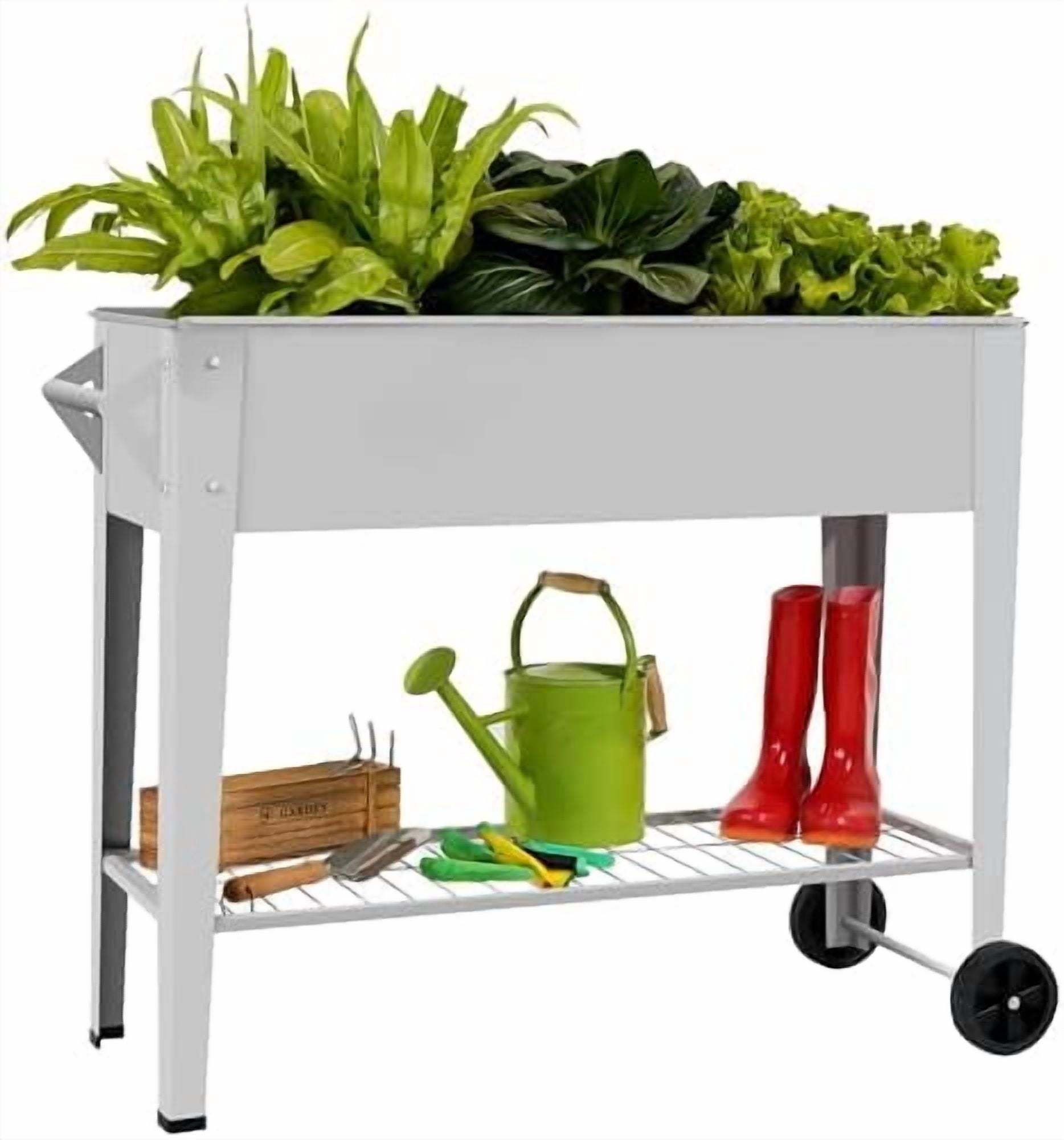 𝐑𝐚𝐢𝐬𝐞𝐝 𝐆𝐚𝐫𝐝𝐞𝐧 𝐁𝐞𝐝 𝐎𝐮𝐭𝐝𝐨𝐨𝐫 Elevate Herb Garden Planter Box Outdoor Raised Planter Box with Legs On Wheels for Vegetables Flower Tomato Patio Backyard