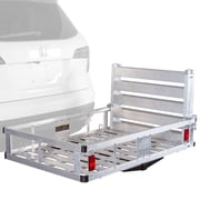 Elevate Outdoor ACC500-DLX Deluxe Aluminum Basket Hitch Cargo Carrier and Ramp - 500 lb Cap