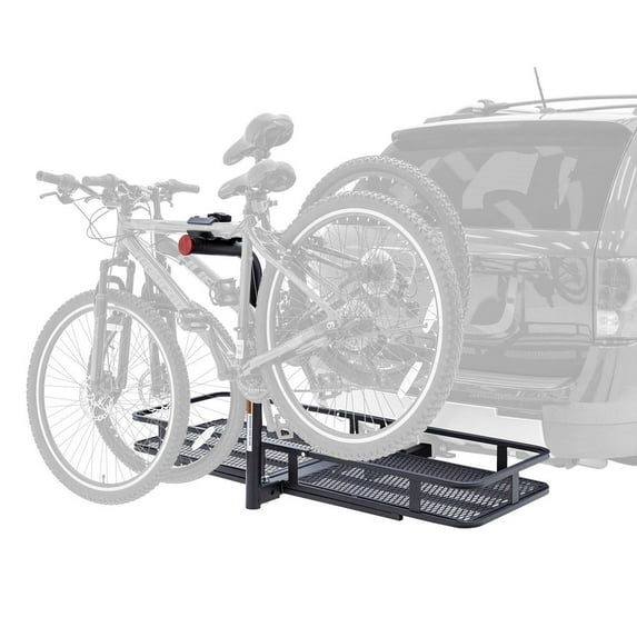 Elevate Outdoor BCCB-1169-2 Steel Basket Cargo Carrier with Bike Rack, Fits 2 Bikes