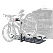 Elevate Outdoor BCCB-1169-2 Steel Basket Cargo Carrier with Bike Rack, Fits 2 Bikes