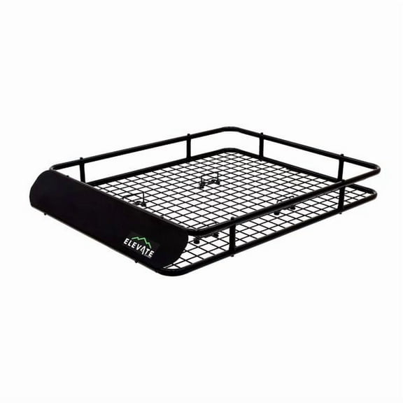 Elevate Outdoor Steel Cargo Roof Basket with Wind Fairing