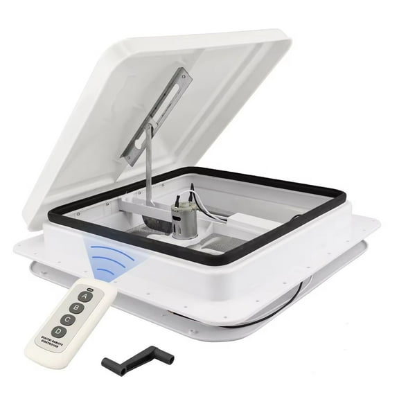 Elevate RV Experience with 14 Inch RV Roof Vent White, a Sleek Black Range Hood Exhaust Hood