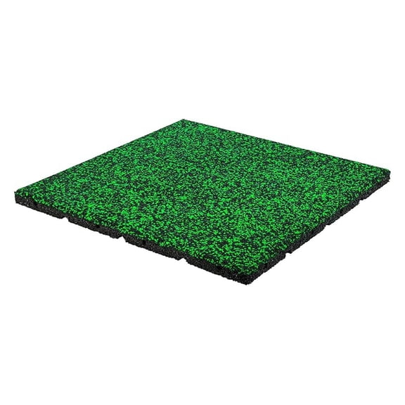 Elevate Rubber Tiles - 1" Thick High Density Interlocking Shock Absorbent Safety Tile for , and Exercise Equipment - 20" X 20" (1 Tile - 2.7 Sq. Ft. - Green)