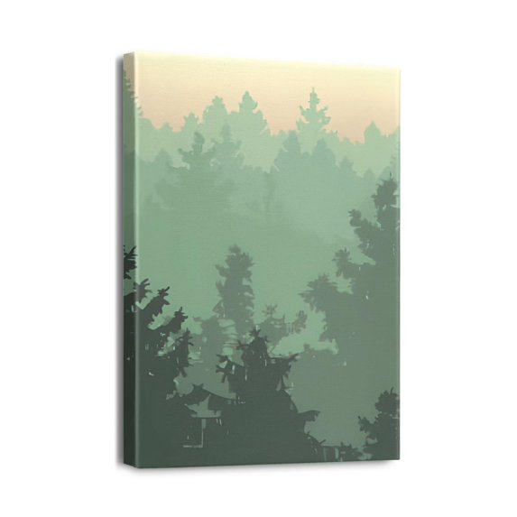 Elevate Space 12x16 inch Framed Abstract Mountain Forest Print - Ideal for Living Room, Bedroom, or Office Decor