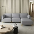 thumbnail image 1 of Elevate USB Grey Fabric L-Shaped Sectional Sofa, 1 of 10