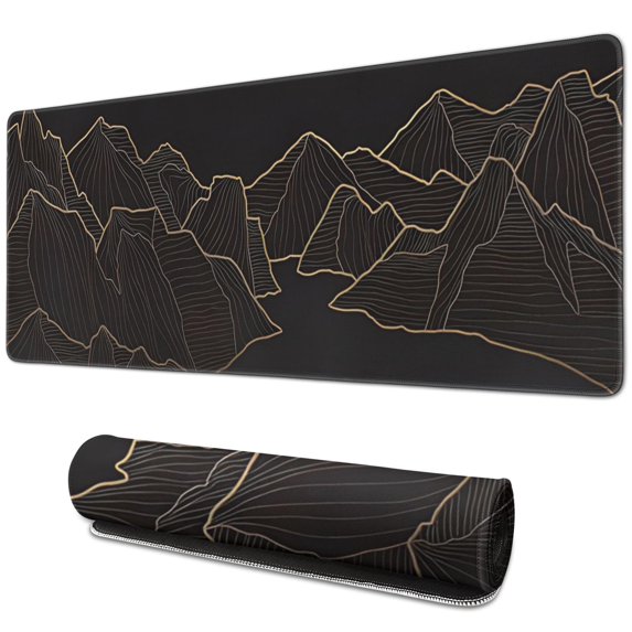 Elevate Your Workspace: Large, Non-Slip Rubber Base Desk Mat - Waterproof, Durable Seamed Edges. Ideal for Keyboards, Big XL Black Mousepad - 31.5x11.8 inch."