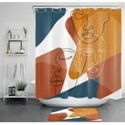 Elevate Your Bathroom Aesthetic with a Chic Geometric Shower Curtain Set for a Contemporary Vibe