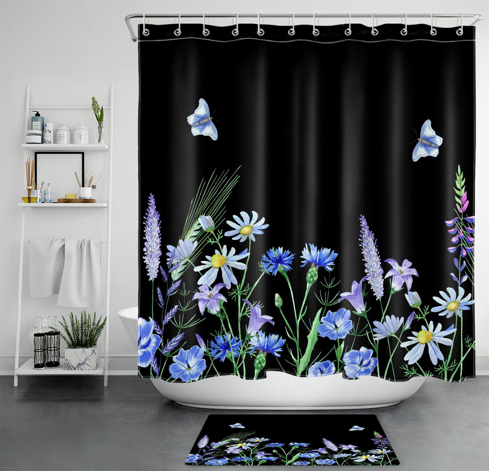 Elevate Your Bathroom Decor with a Bold Floral Shower Curtain Set in