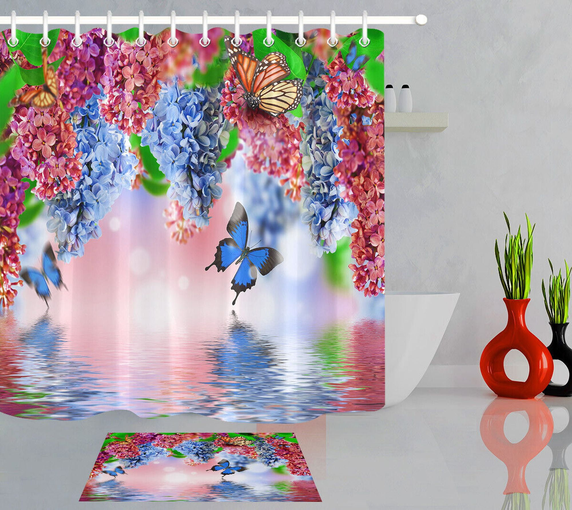 Elevate Your Bathroom Decor with a Colorful Butterfly Shower Curtain