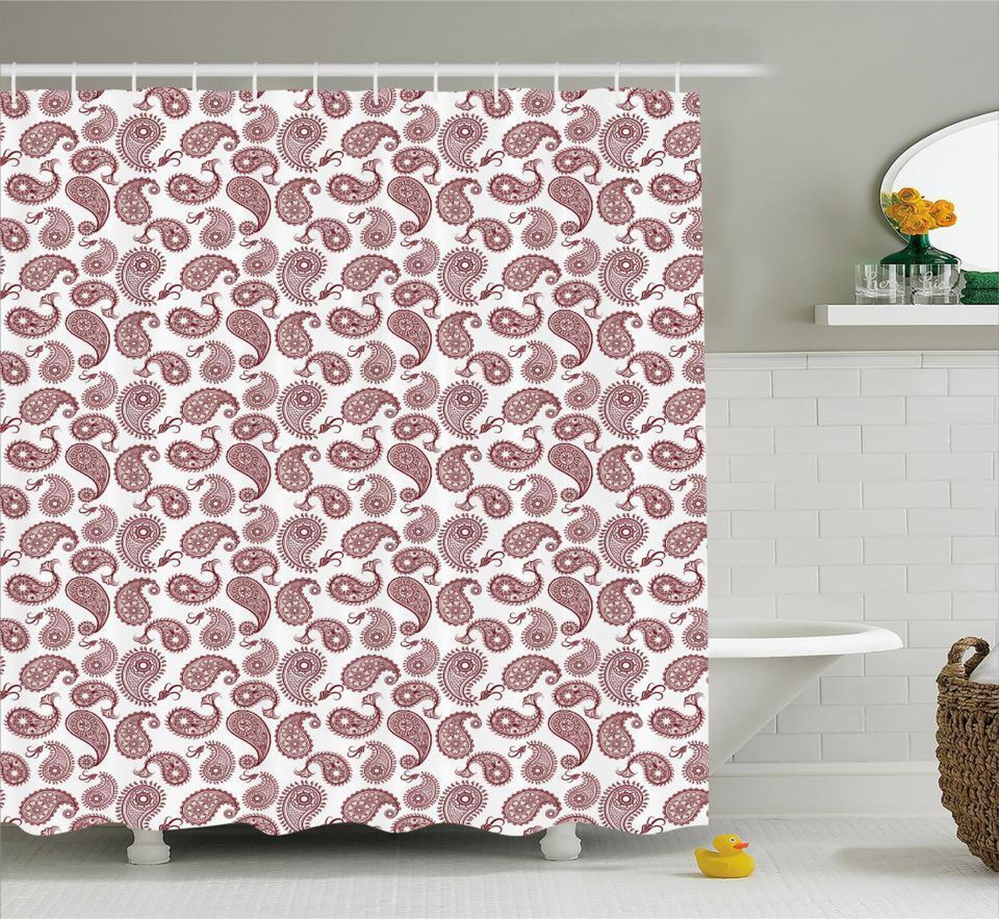 Elevate Your Bathroom Decor with a Stylish Paisley Shower Curtain Set