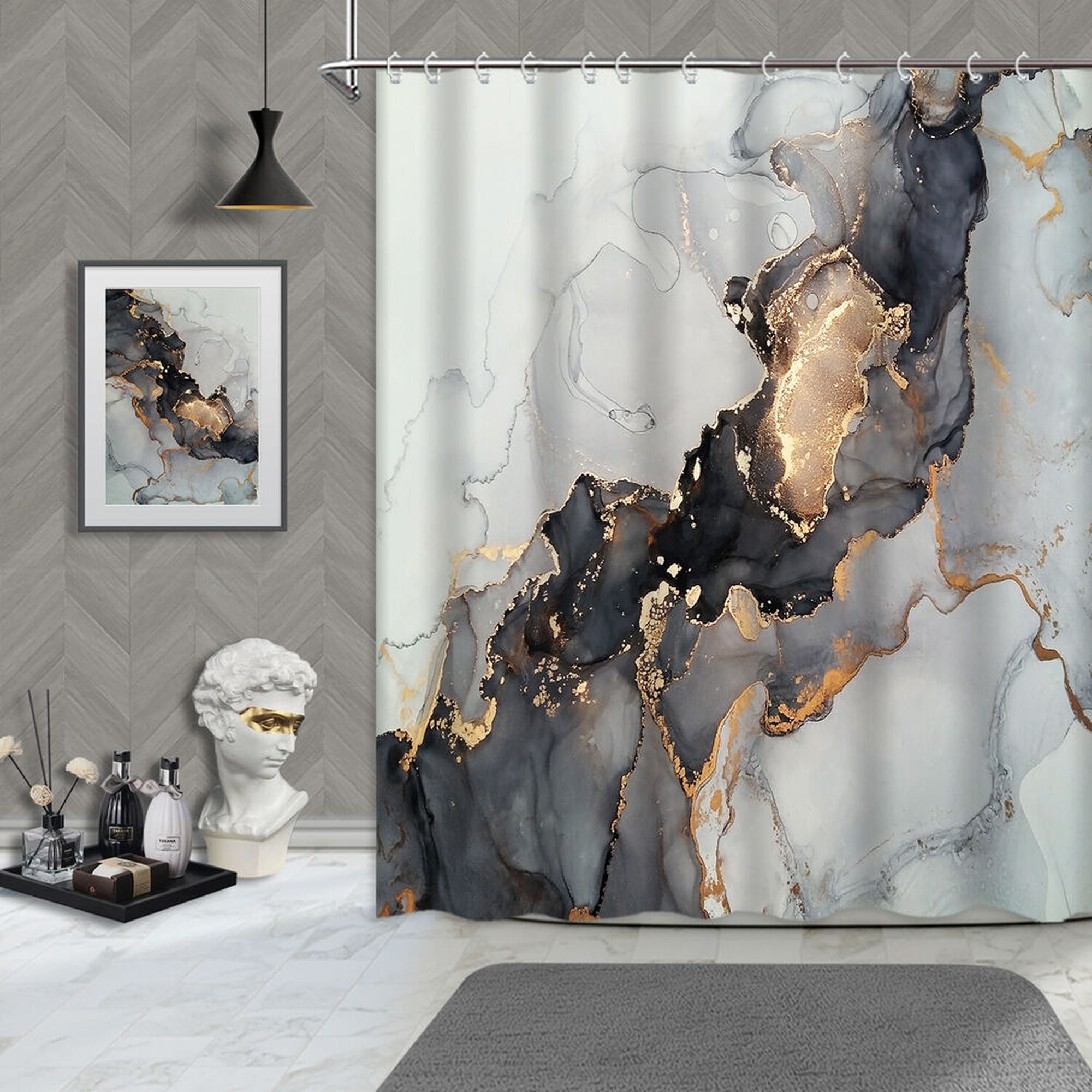 Decorative Star Fish Chrome Shower Curtain Hooks - Upgrade Your Bathroom Style A