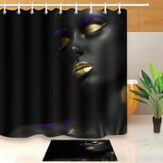 Elevate Your Bathroom Style with the African Beauty Shower Curtain: Waterproof Fabric and Stunning Mannequin Design for a Chic Look!